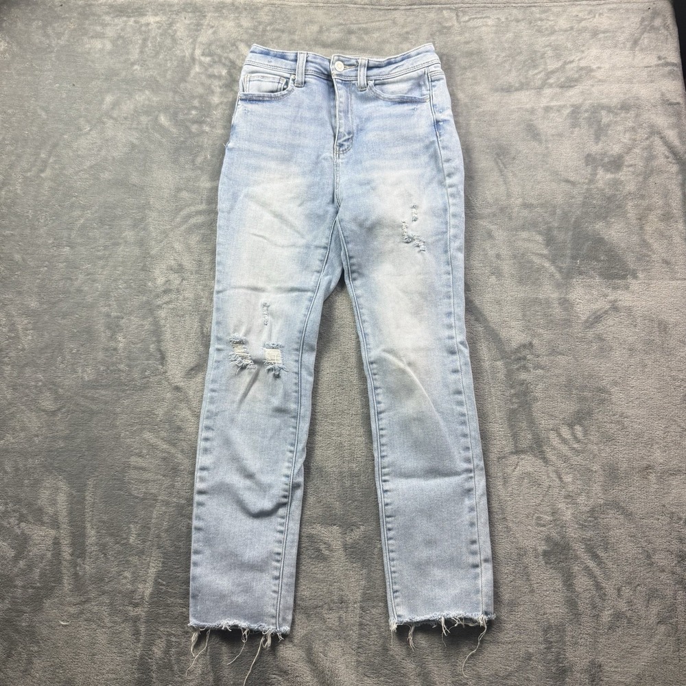 WAX JEAN Women's Light Wash Size 5/27 High Rise Distressed Stretch Skinny Jeans